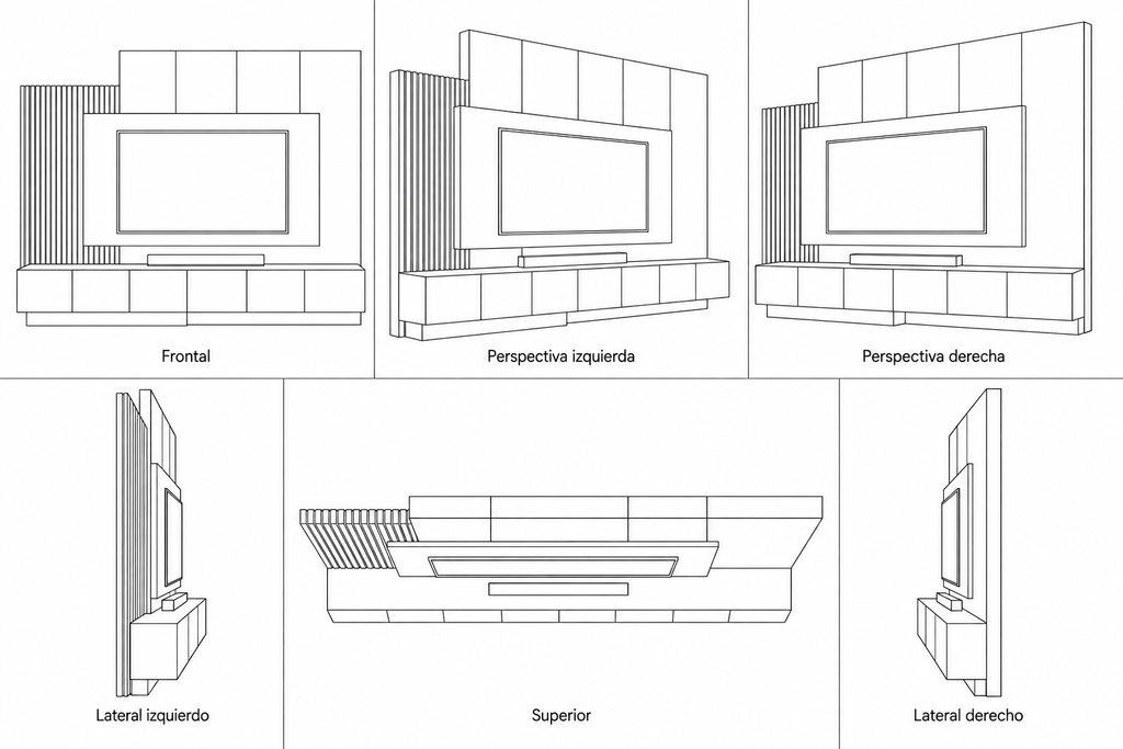 MOB-PL-004-SEN — seis vistas ilustrativas en lineas