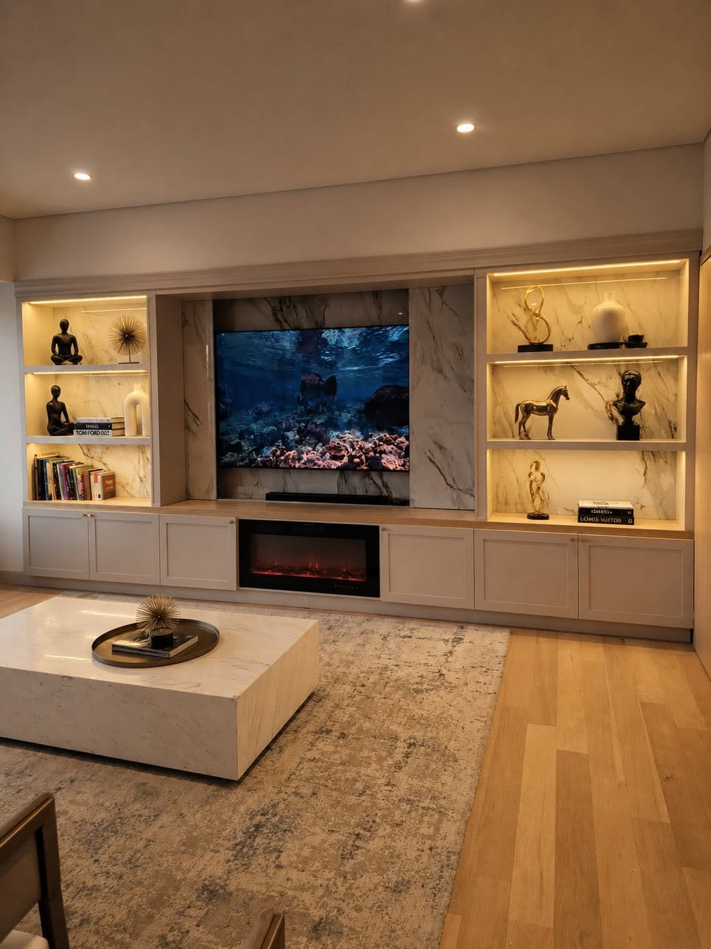 Mueble MOB PM - 001 PAR con televisión descubierta.