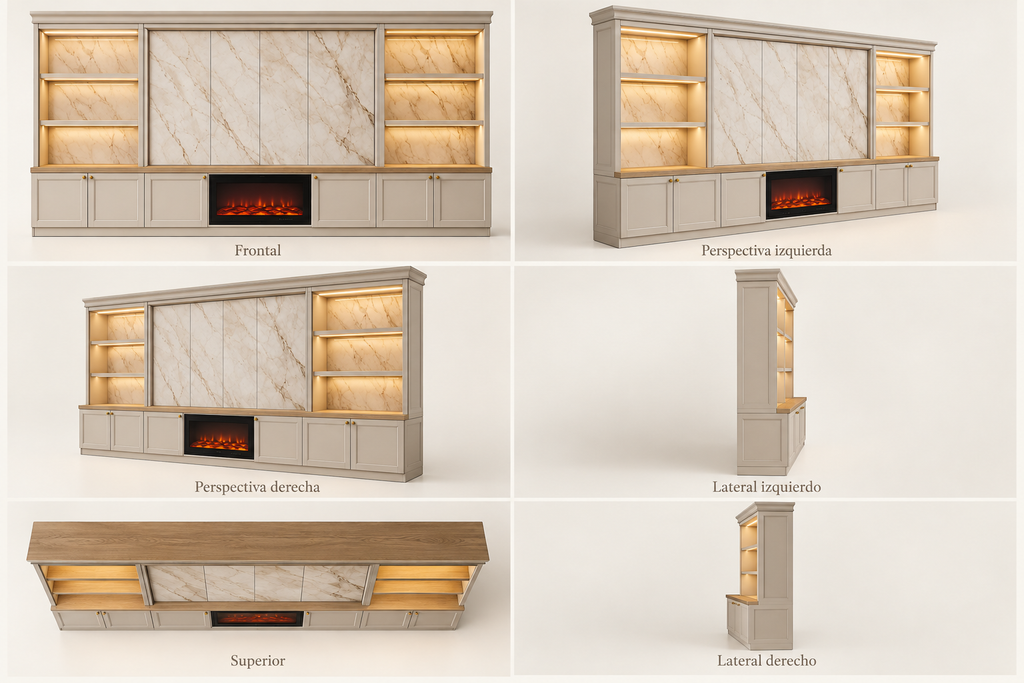 MOB-PM-001-PAR — seis vistas ilustrativas en render
