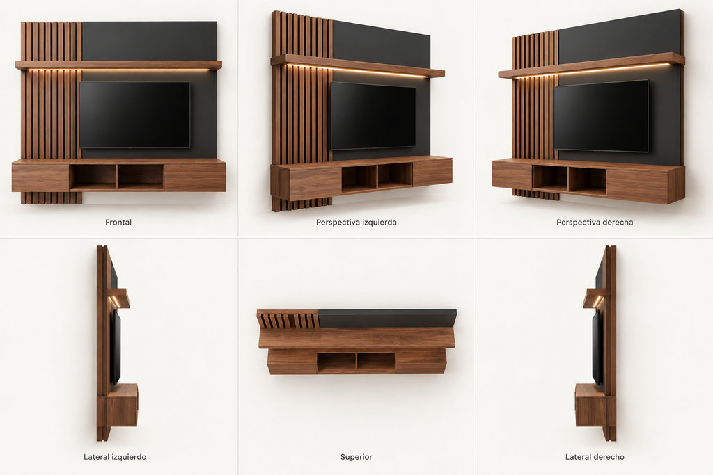 MOB ST - 003 SAM — seis vistas ilustrativas en render