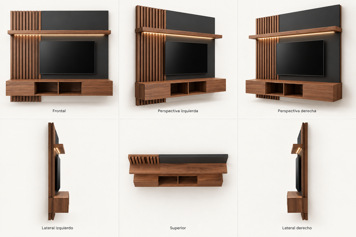 MOB ST - 003 SAM — seis vistas ilustrativas en render